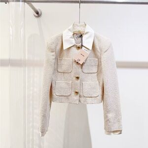 Authentic Miu Miu Cream Textured Jacket